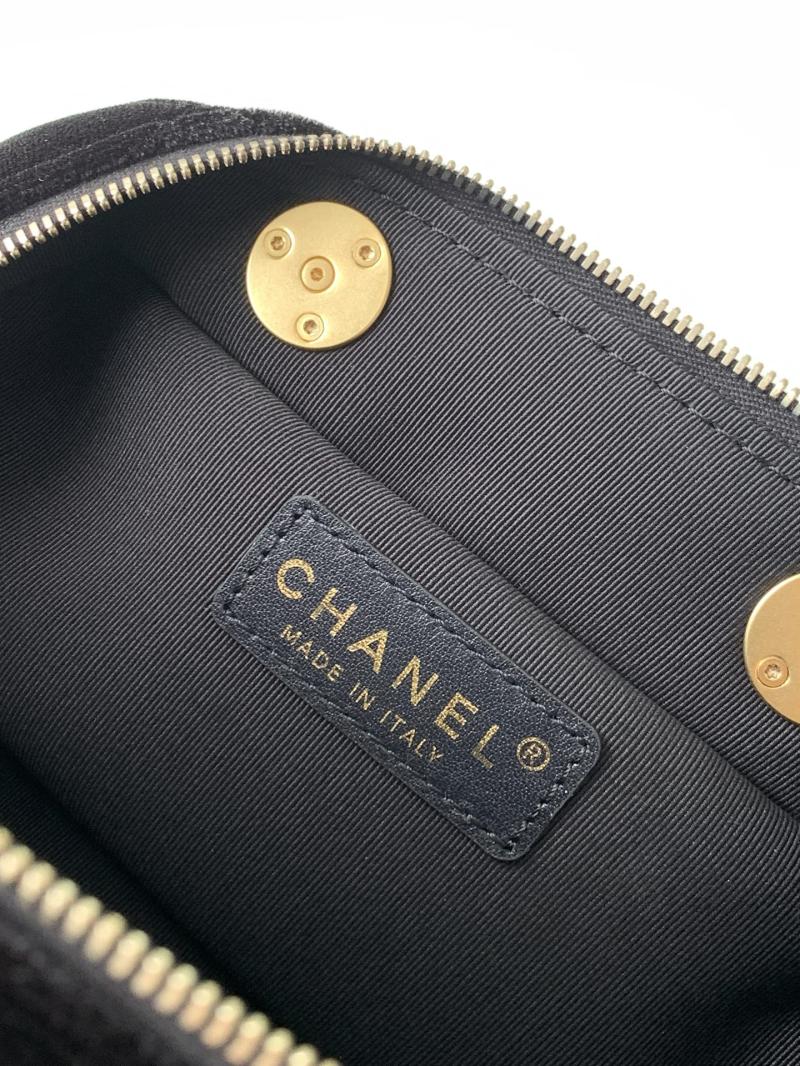 Chanel Velvet Mini Bowling Bag Black AS5572