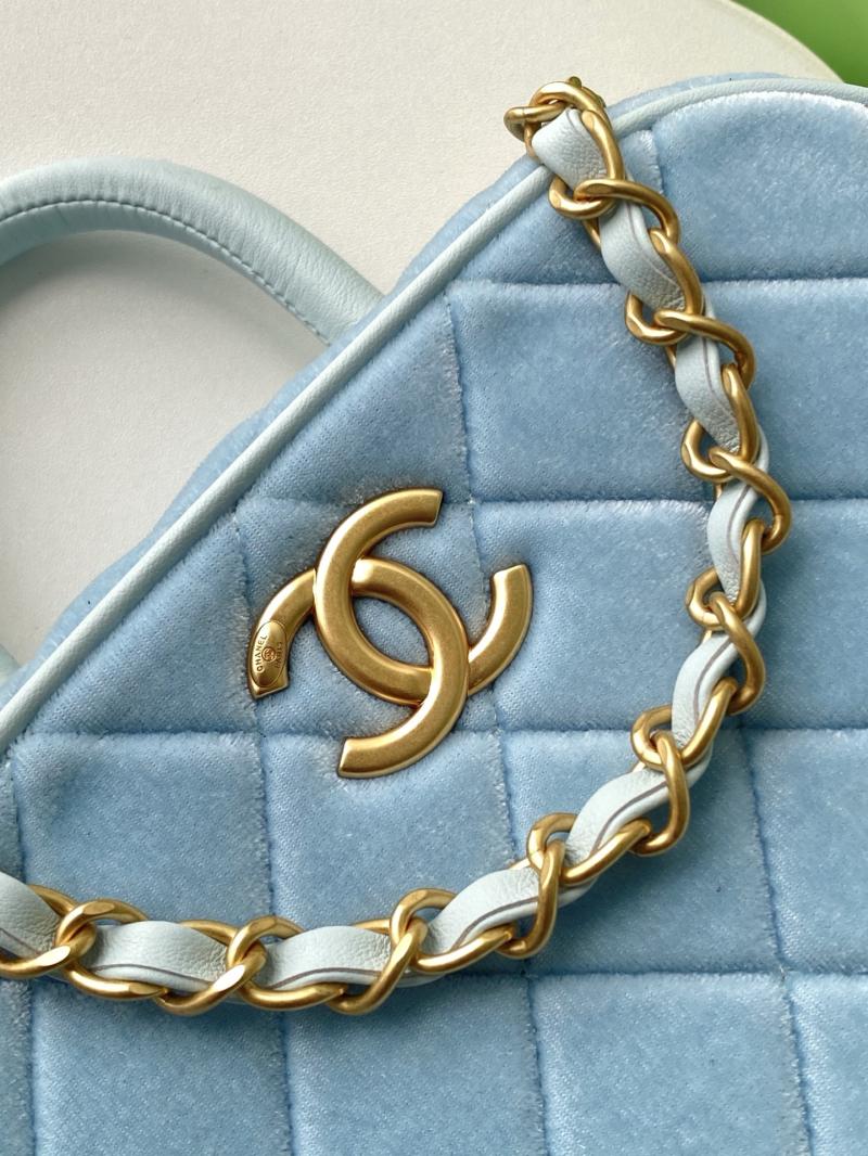 Chanel Velvet Mini Bowling Bag Blue AS5572