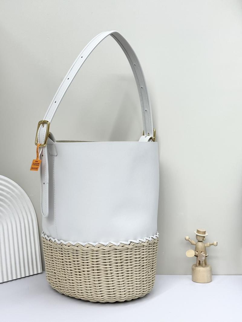 Loro Piana Cedar Bucket bag White FAO1435
