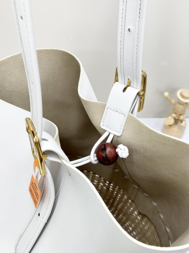 Loro Piana Cedar Bucket bag White FAO1435