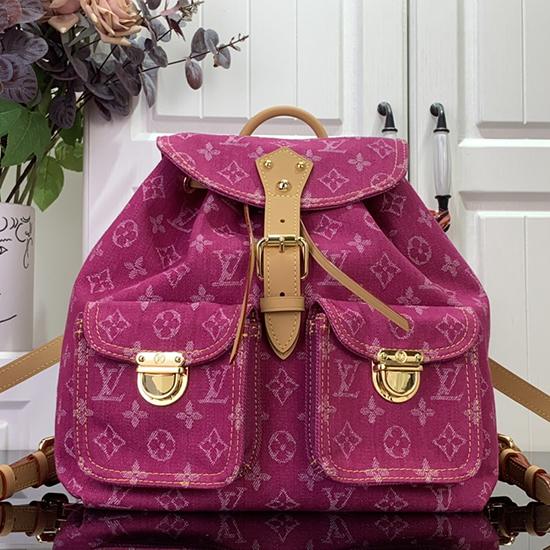 Louis Vuitton Monogram Denim Backpack Pink M95210