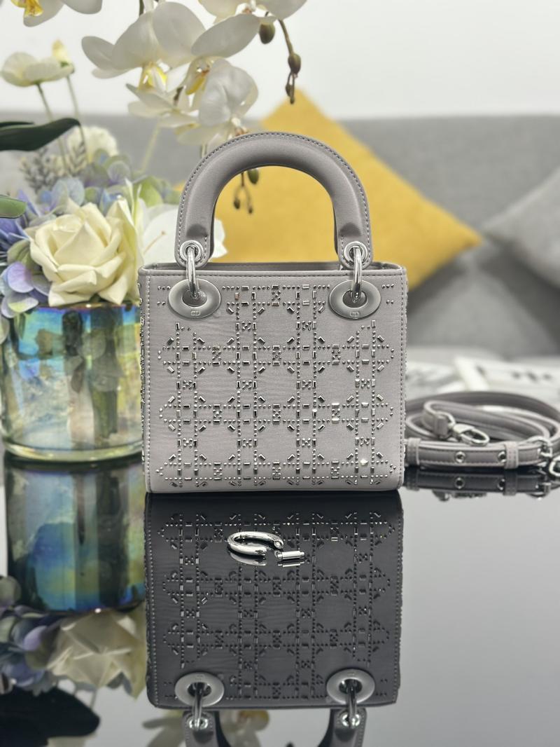 Mini Lady Dior Satin BAG Grey D3330