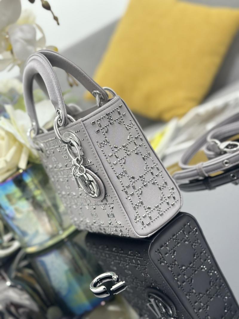 Mini Lady Dior Satin BAG Grey D3330