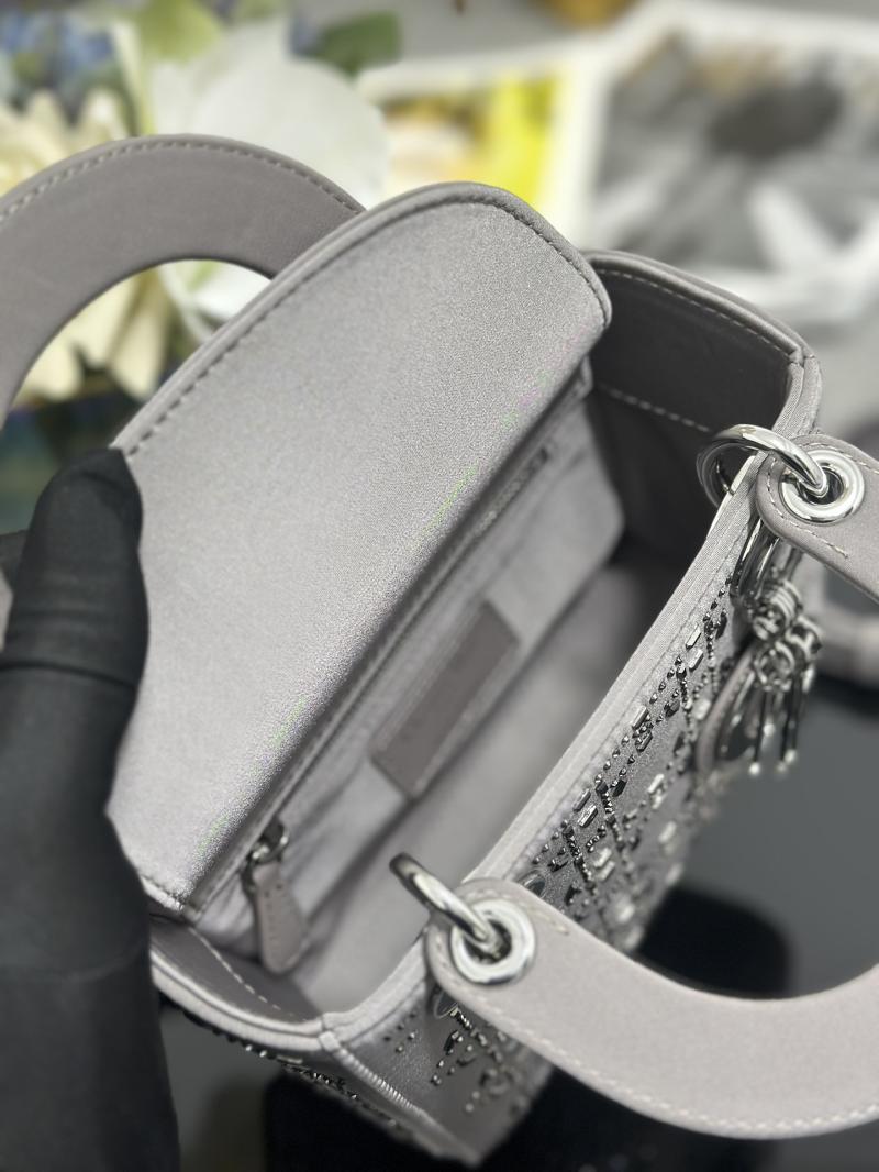 Mini Lady Dior Satin BAG Grey D3330