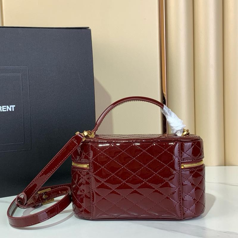 Saint Laurent Patent Gaby Vanity Bag Burgundy 7667311