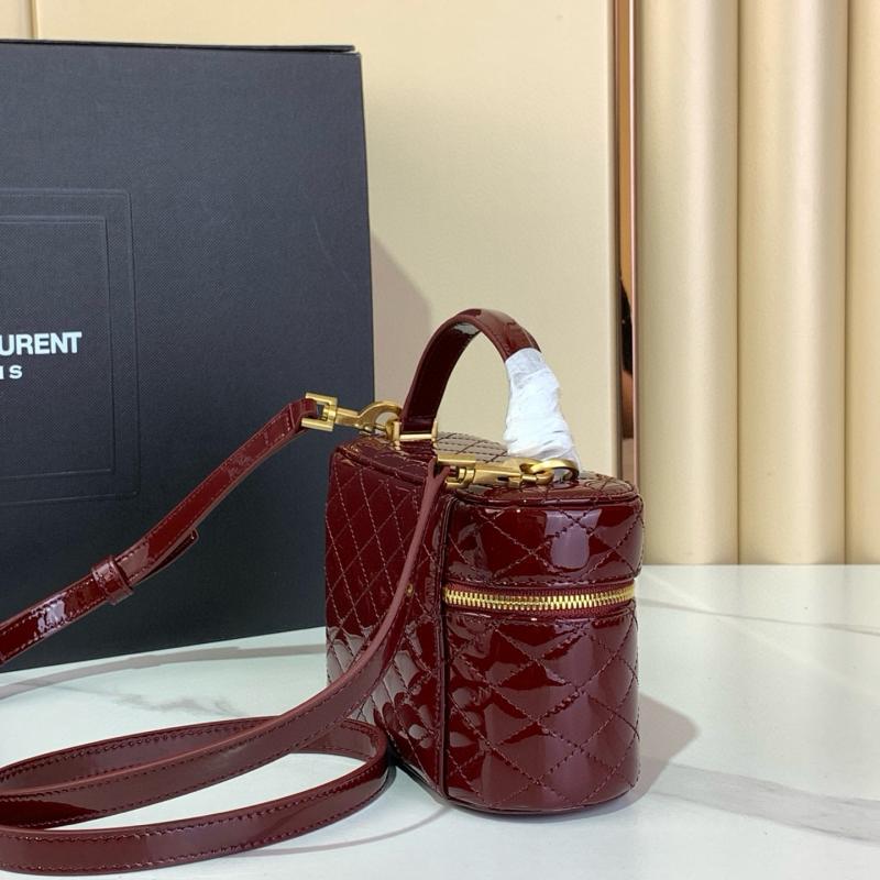 Saint Laurent Patent Gaby Vanity Bag Burgundy 7667311