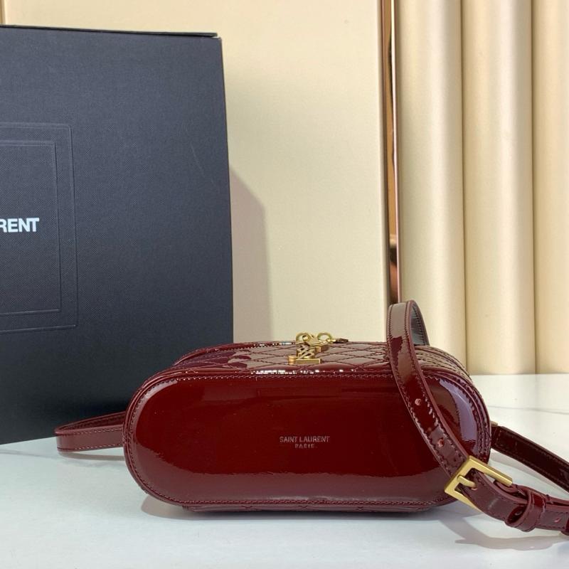 Saint Laurent Patent Gaby Vanity Bag Burgundy 7667311