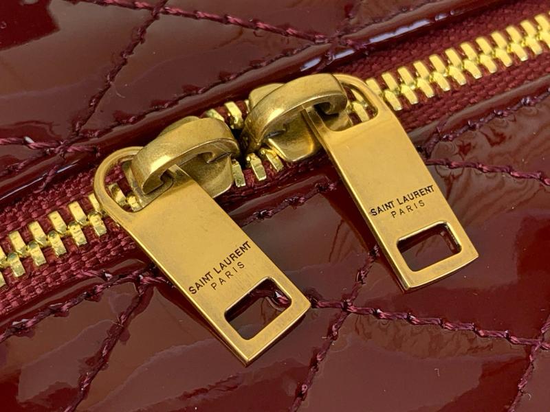 Saint Laurent Patent Gaby Vanity Bag Burgundy 7667311