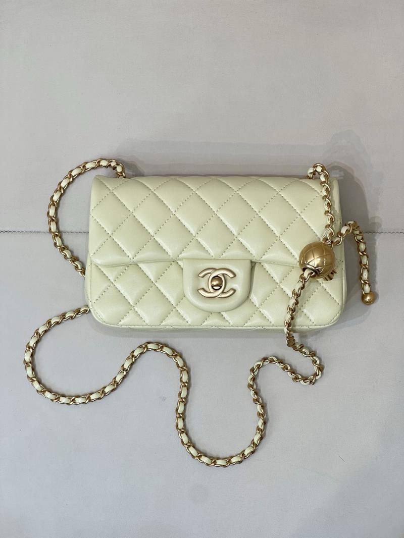 Small Chanel Lambskin Flap Bag Yellow AS1787