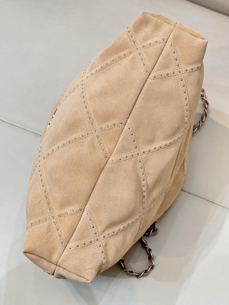 Small Chanel Suede 22 Handbag Beige AS3260