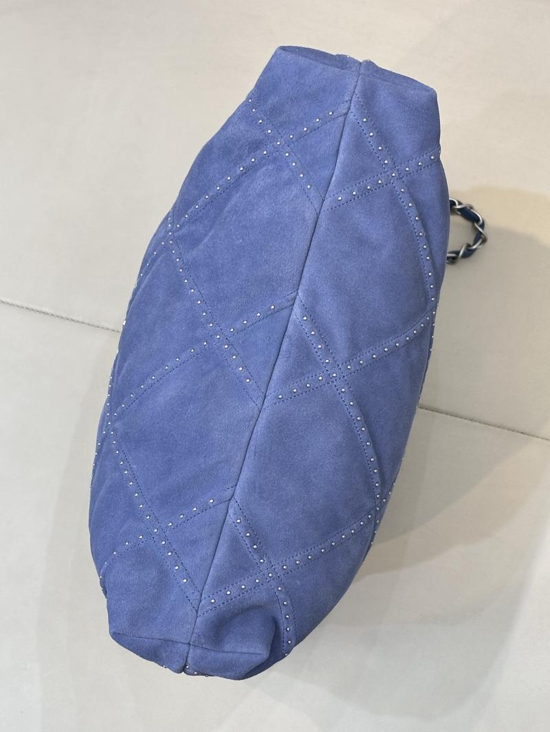 Small Chanel Suede 22 Handbag Blue AS3260