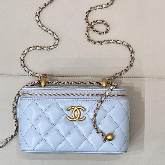 Small Chanel Vanity With Chain Blue AP3651