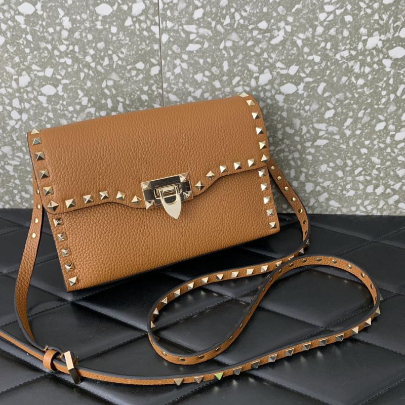 Valentino Small Rockstud Cross body bag Brown V0181
