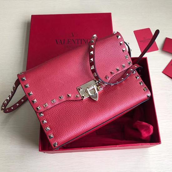 Valentino Small Rockstud Cross body bag Red V0181