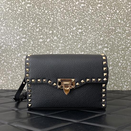 Valentino Small Rockstud Cross body bag V0181 Black