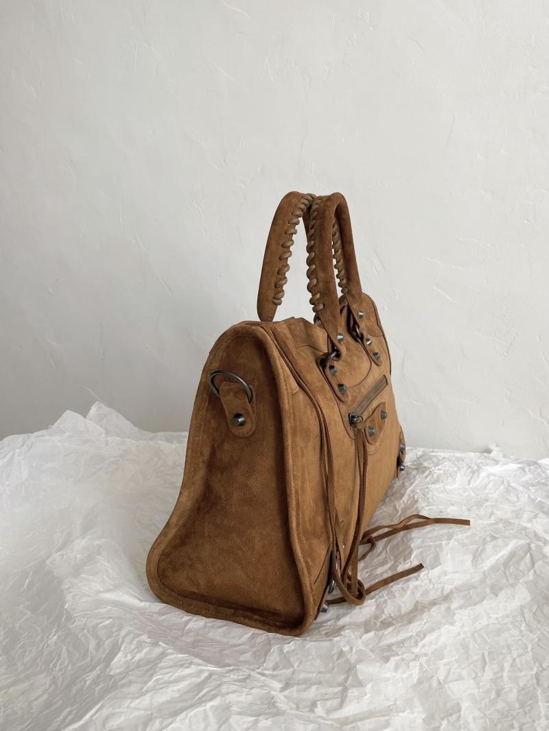 Balenciaga Le City Medium Suede Bag Brown 823058
