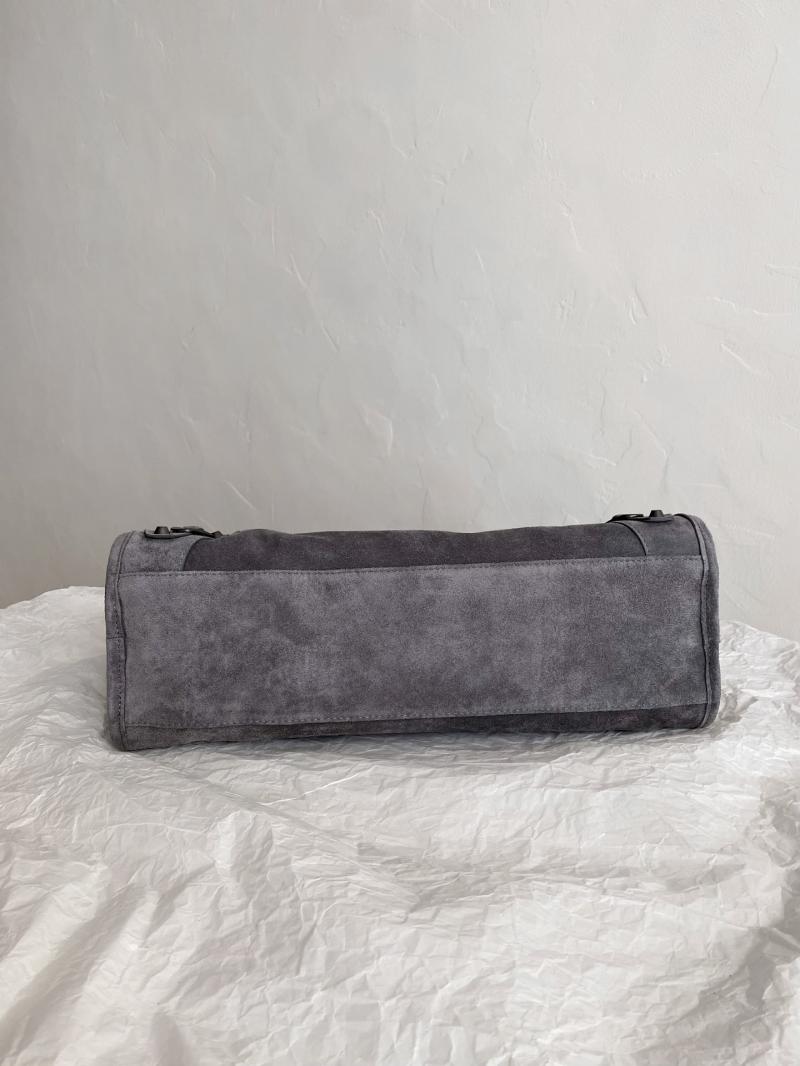 Balenciaga Le City Medium Suede Bag Grey 823058