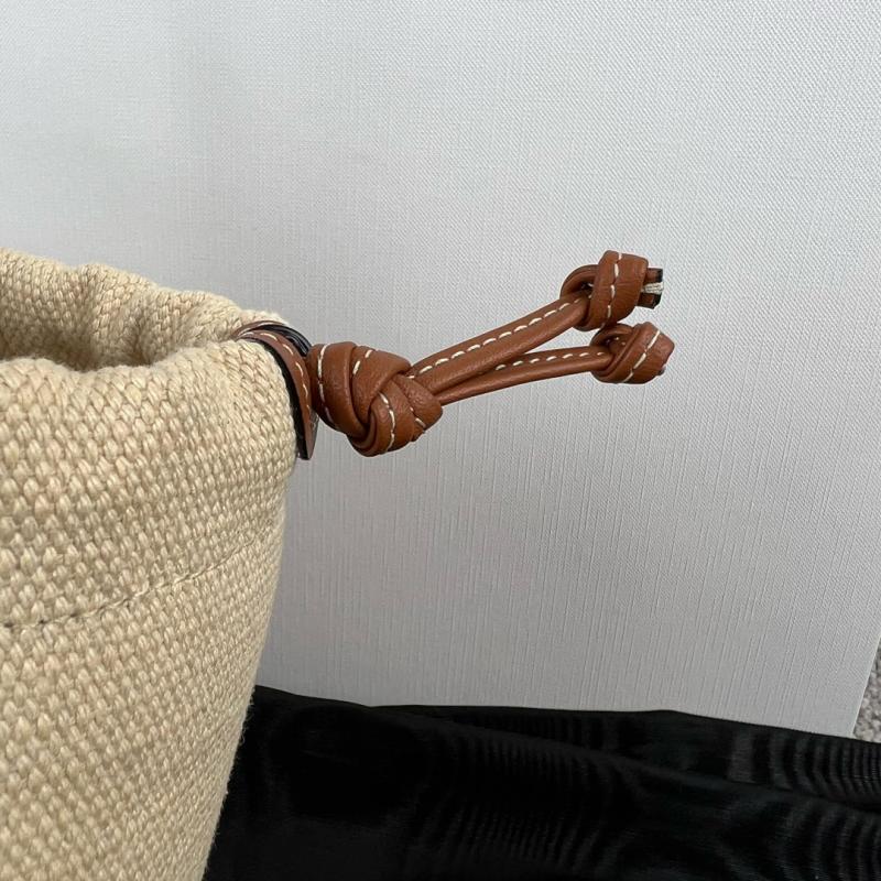 Celine Canvas Small Cabas Drawstring Triomphe Beige C111013
