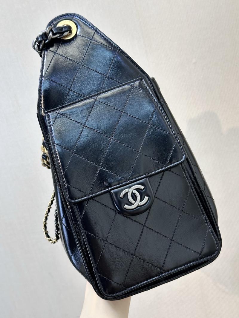 Chanel 25 Shiny Calfskin Small Handbag Black AS5293