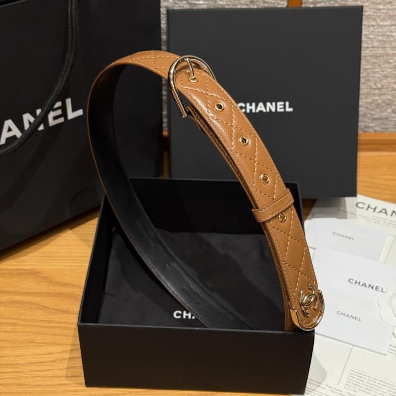 Chanel 3cm Leather Belt Brown BCB90606