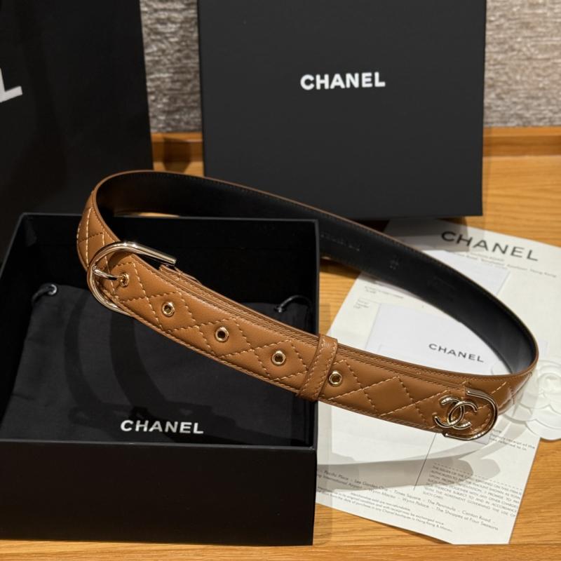 Chanel 3cm Leather Belt Brown BCB90606