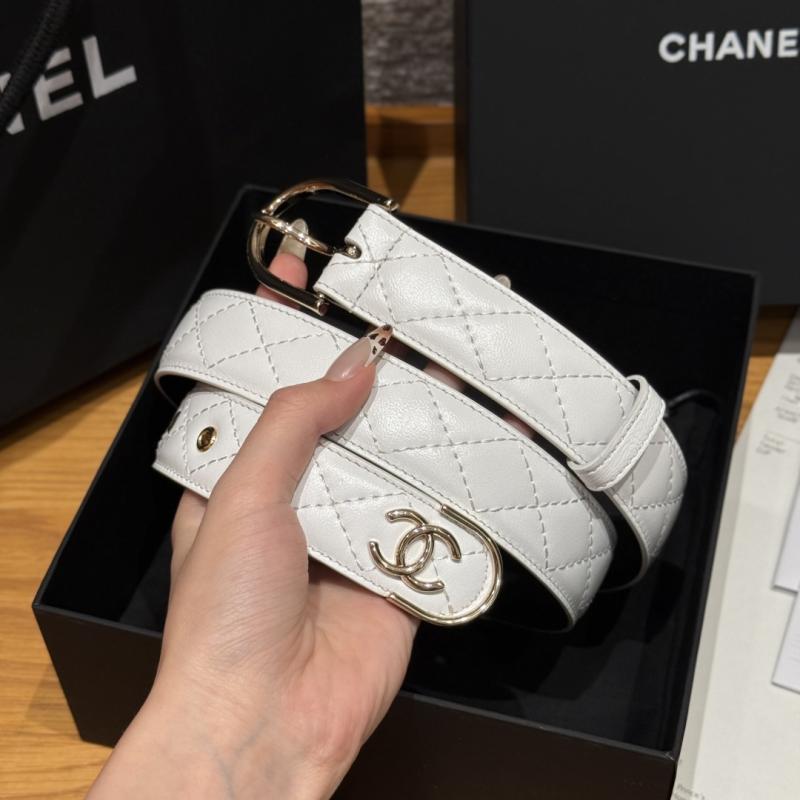 Chanel 3cm Leather Belt White BCB90606