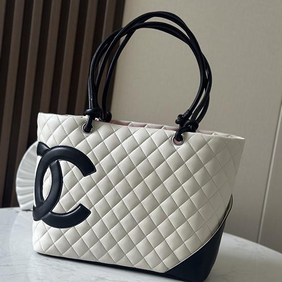Chanel Cambon Tote Bag White AS6337
