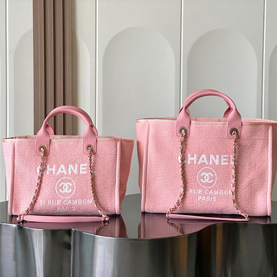 Chanel Canvas Shopping Bag Pink A66941
