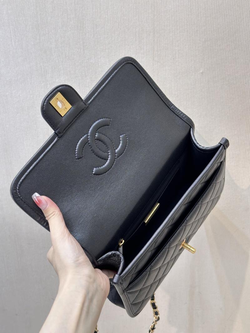 Chanel Flap Bag With Top Handle Black AS3653