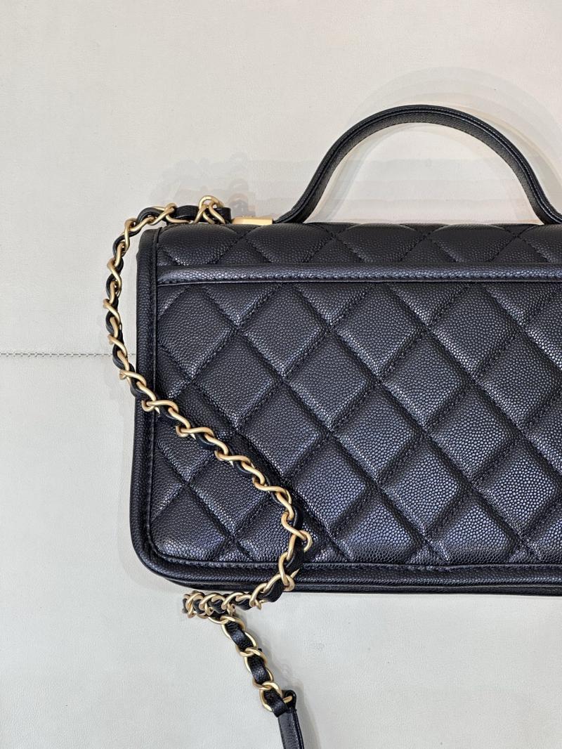 Chanel Flap Bag With Top Handle Black AS3653