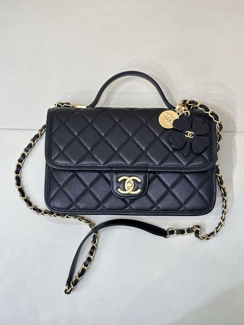 Chanel Flap Bag With Top Handle Black AS3653