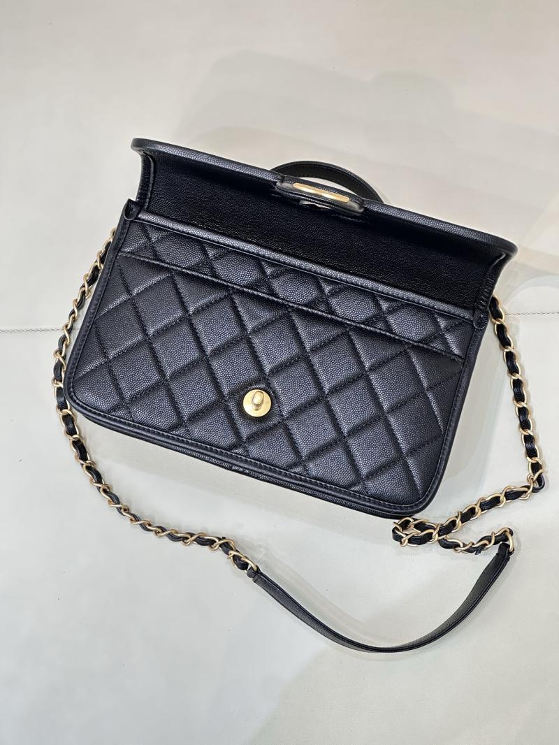 Chanel Flap Bag With Top Handle Black AS3653