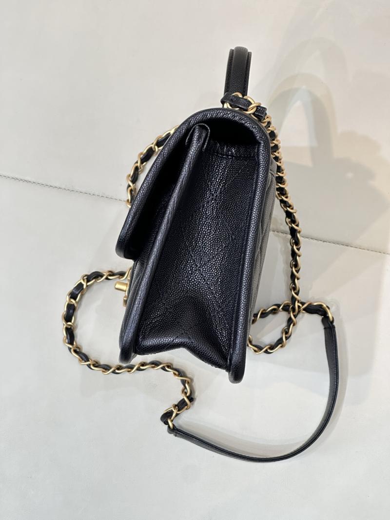 Chanel Flap Bag With Top Handle Black AS3653