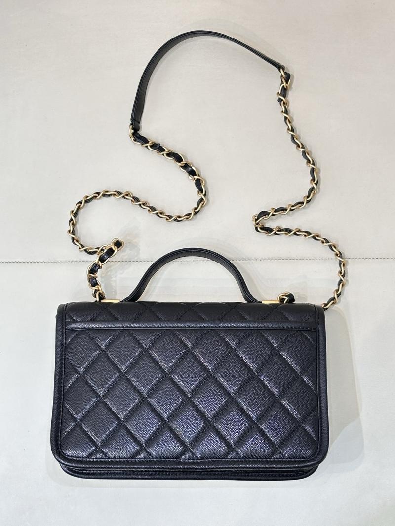 Chanel Flap Bag With Top Handle Black AS3653