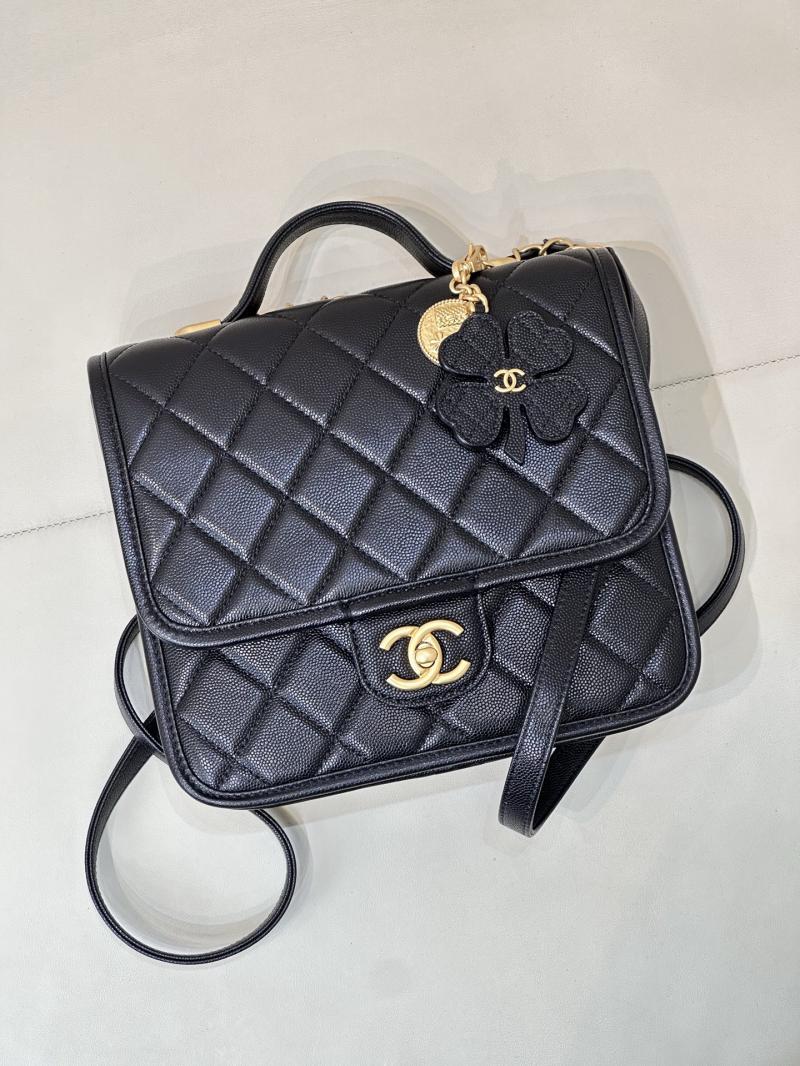 Chanel Grained Calfskin Backpack Black AS5715