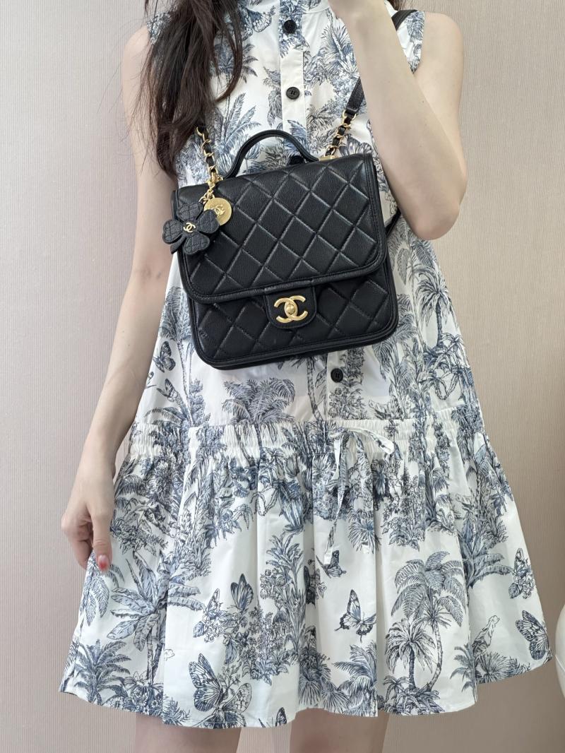 Chanel Grained Calfskin Backpack Black AS5715