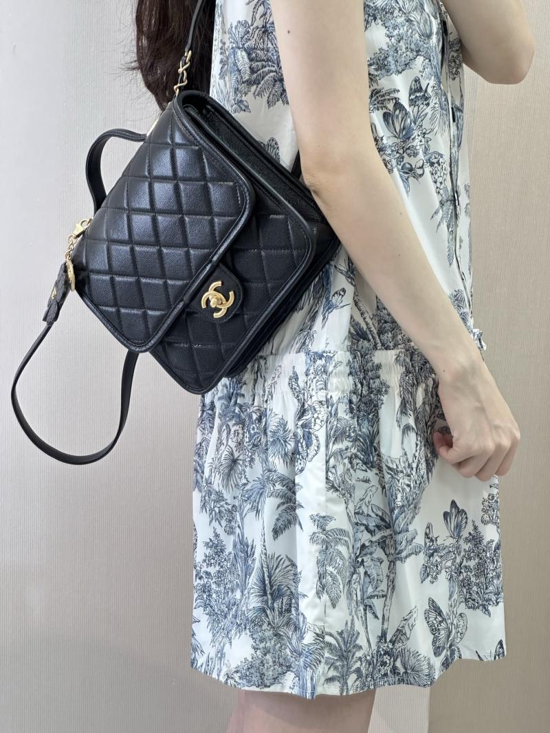 Chanel Grained Calfskin Backpack Black AS5715