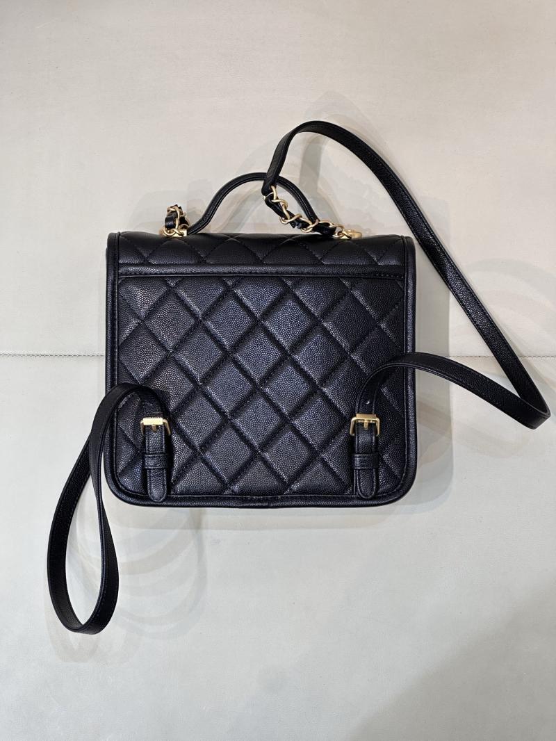 Chanel Grained Calfskin Backpack Black AS5715