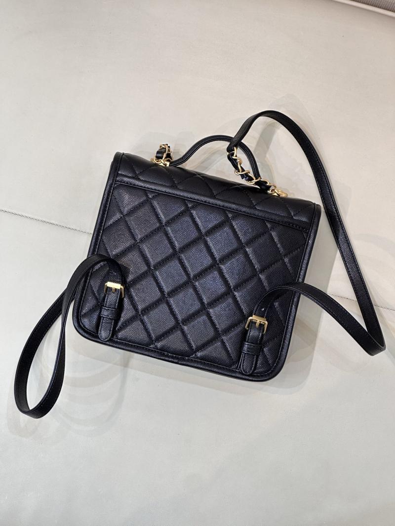Chanel Grained Calfskin Backpack Black AS5715