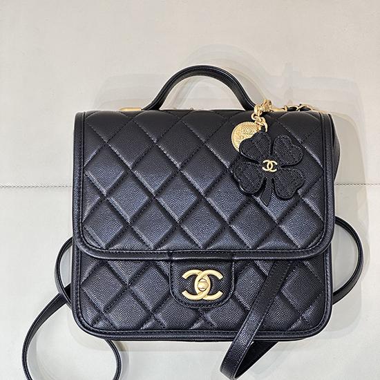 Chanel Grained Calfskin Backpack Black AS5715