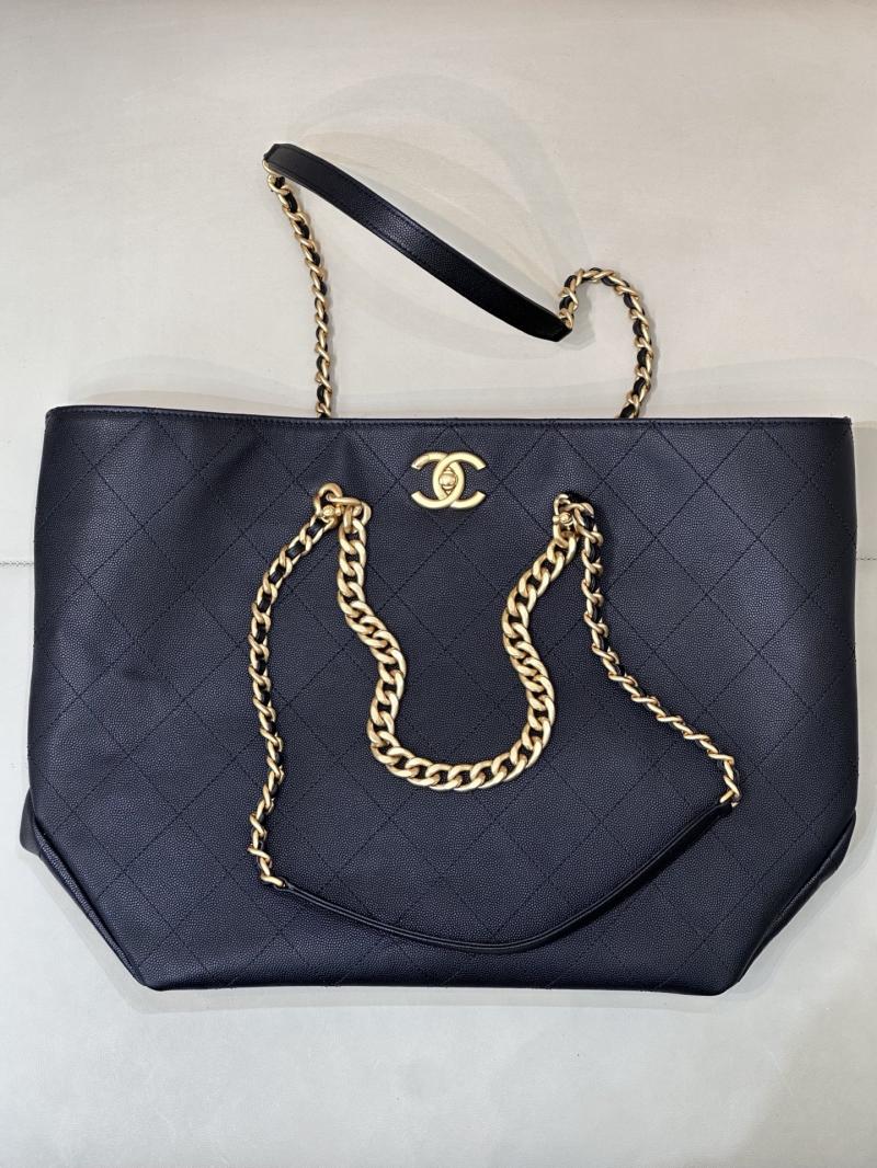 Chanel Grained Calfskin Shopping Bag Black AS5746