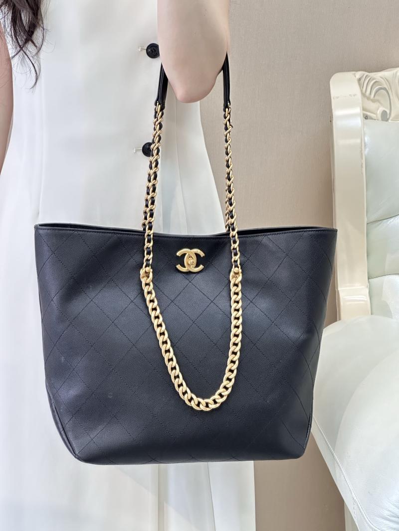 Chanel Grained Calfskin Shopping Bag Black AS5746