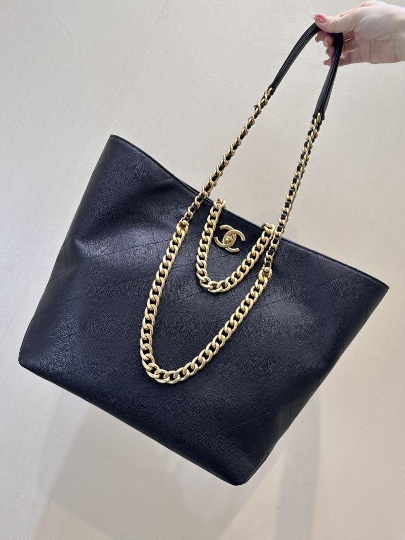 Chanel Grained Calfskin Shopping Bag Black AS5746