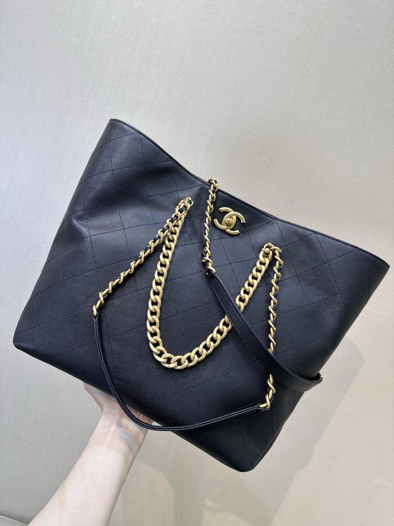 Chanel Grained Calfskin Shopping Bag Black AS5746
