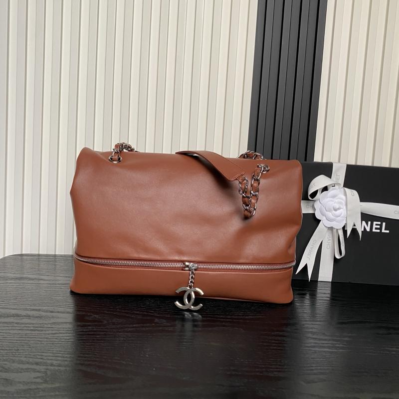 Chanel Large Expandable Paris London Bag Brown AS9902