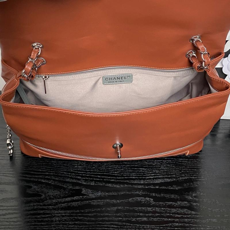 Chanel Large Expandable Paris London Bag Brown AS9902