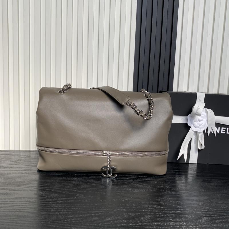 Chanel Large Expandable Paris London Bag Grey AS9902