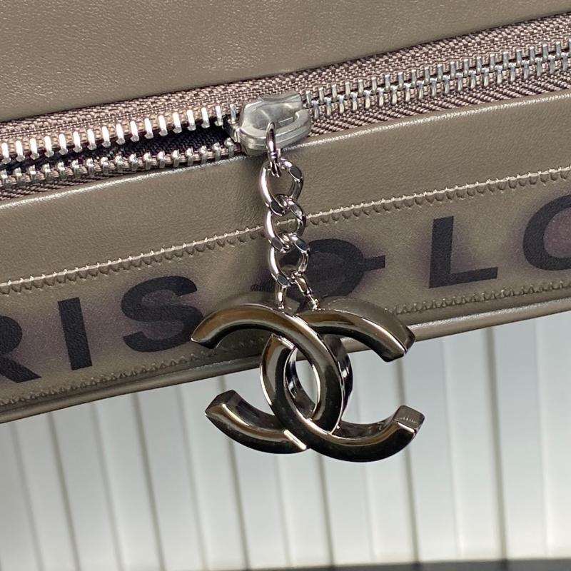 Chanel Large Expandable Paris London Bag Grey AS9902