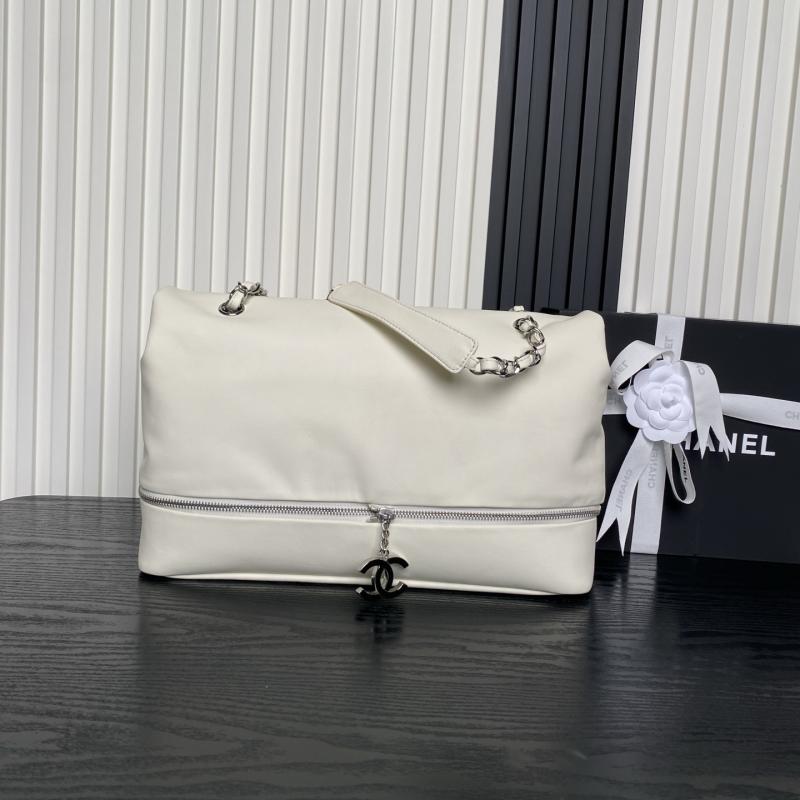 Chanel Large Expandable Paris London Bag White AS9902