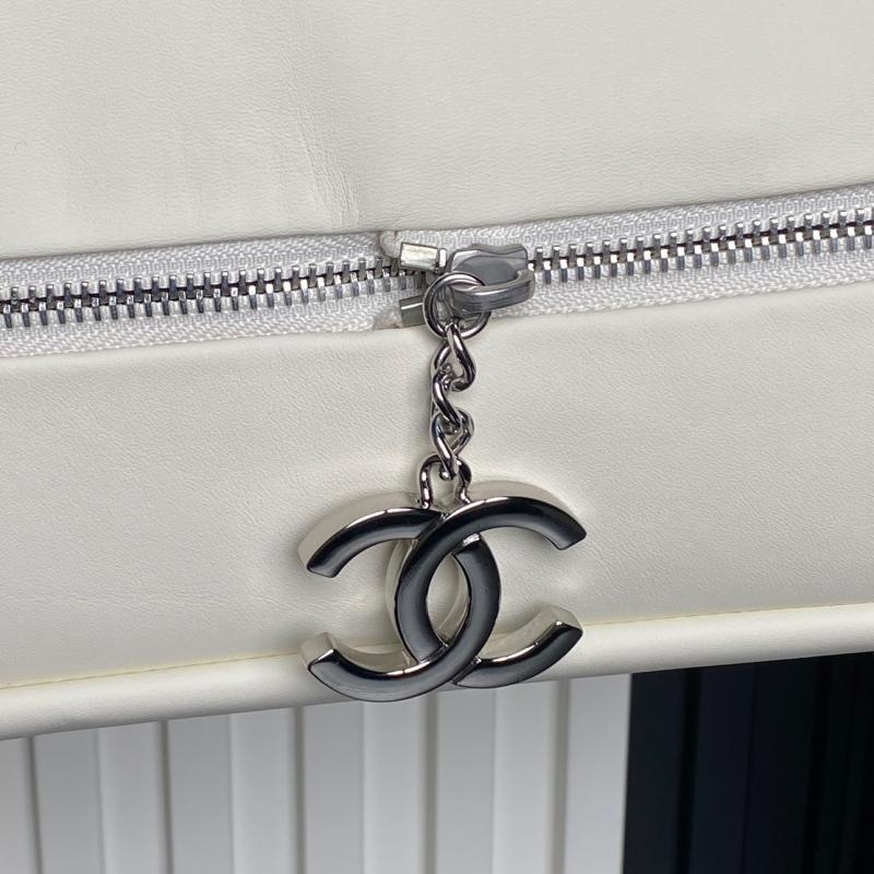 Chanel Large Expandable Paris London Bag White AS9902